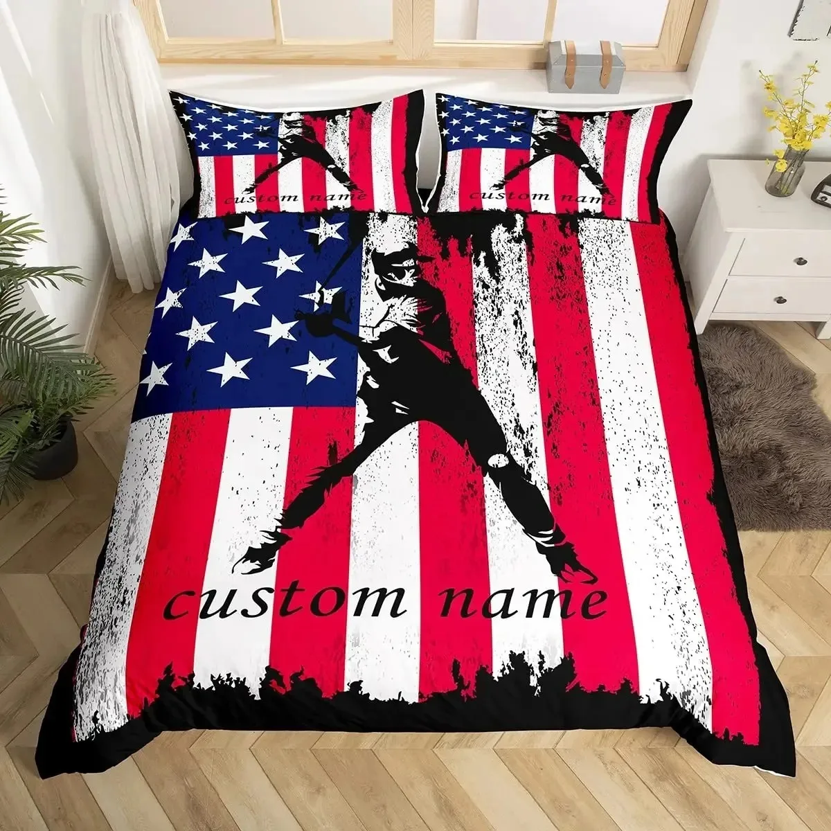 Custom Football Bedding Set Customized Name DIY American Football Game Duvet Cover Set Sports Theme Comforter Cover for Boys
Custom Football Bedding Set Customized Name DIY American Football Game Duvet Cover Set Sports Theme Comforter Cover for Boys