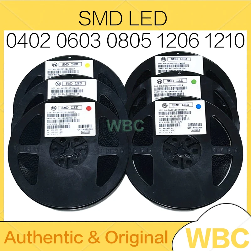 Light-emitting Diode 0402 0603 0805 1206 1210 SMD LED Diodes light Yellow Red Green Blue White 4000PCS 3000PCS 2000PCS 1 Reel
Light-emitting Diode 0402 0603 0805 1206 1210 SMD LED Diodes light Yellow Red Green Blue White 4000PCS 3000PCS 2000PCS 1 Reel