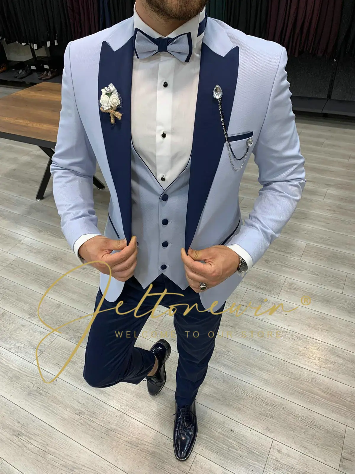Blazer Vest Pants Brand Men's Formal Business Suit Three-piece Set Groom Wedding Party Dress Men Prom Suit Wedding Tuxedo
Blazer Vest Pants Brand Men's Formal Business Suit Three-piece Set Groom Wedding Party Dress Men Prom Suit Wedding Tuxedo