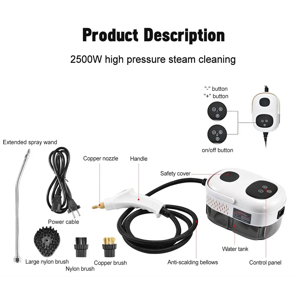 zz 2500W Steam Cleaner High temperature Jet Washer Range Hood for Kitchen Air Conditioner Car Cleaning Machine Home Appliances
zz 2500W Steam Cleaner High temperature Jet Washer Range Hood for Kitchen Air Conditioner Car Cleaning Machine Home Appliances