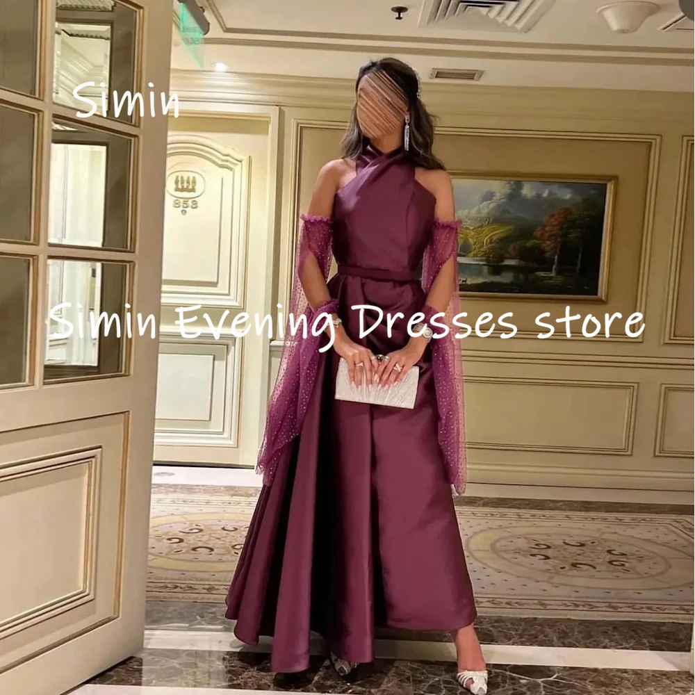 Simin Satin A-line Halter Lace Populer Ruffle Formal Prom Gown Ankle-length Evening Elegant Party dresses for women 2023
Simin Satin A-line Halter Lace Populer Ruffle Formal Prom Gown Ankle-length Evening Elegant Party dresses for women 2023