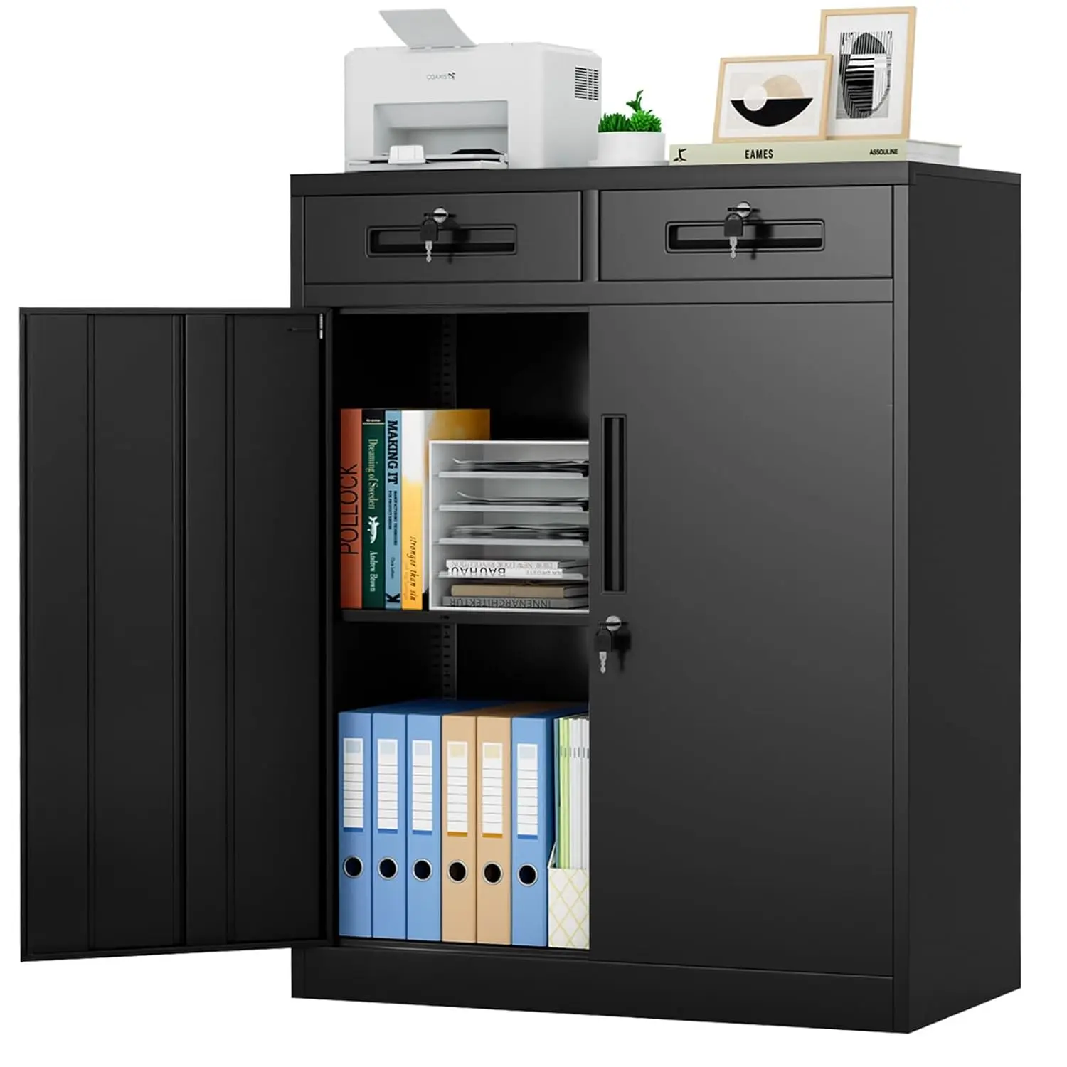 Lockable Metal Storage Cabinet 36"H 2 Drawers Adjustable Shelf Office Garage Home Black Customized
Lockable Metal Storage Cabinet 36"H 2 Drawers Adjustable Shelf Office Garage Home Black Customized