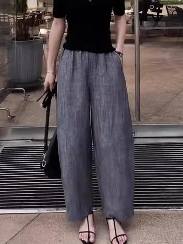 High Waist Grey Casual Pants Women Summer 2026 New plus Size Slimming Loose Hip Covering Straight Knife Wide Leg Pants
High Waist Grey Casual Pants Women Summer 2026 New plus Size Slimming Loose Hip Covering Straight Knife Wide Leg Pants
