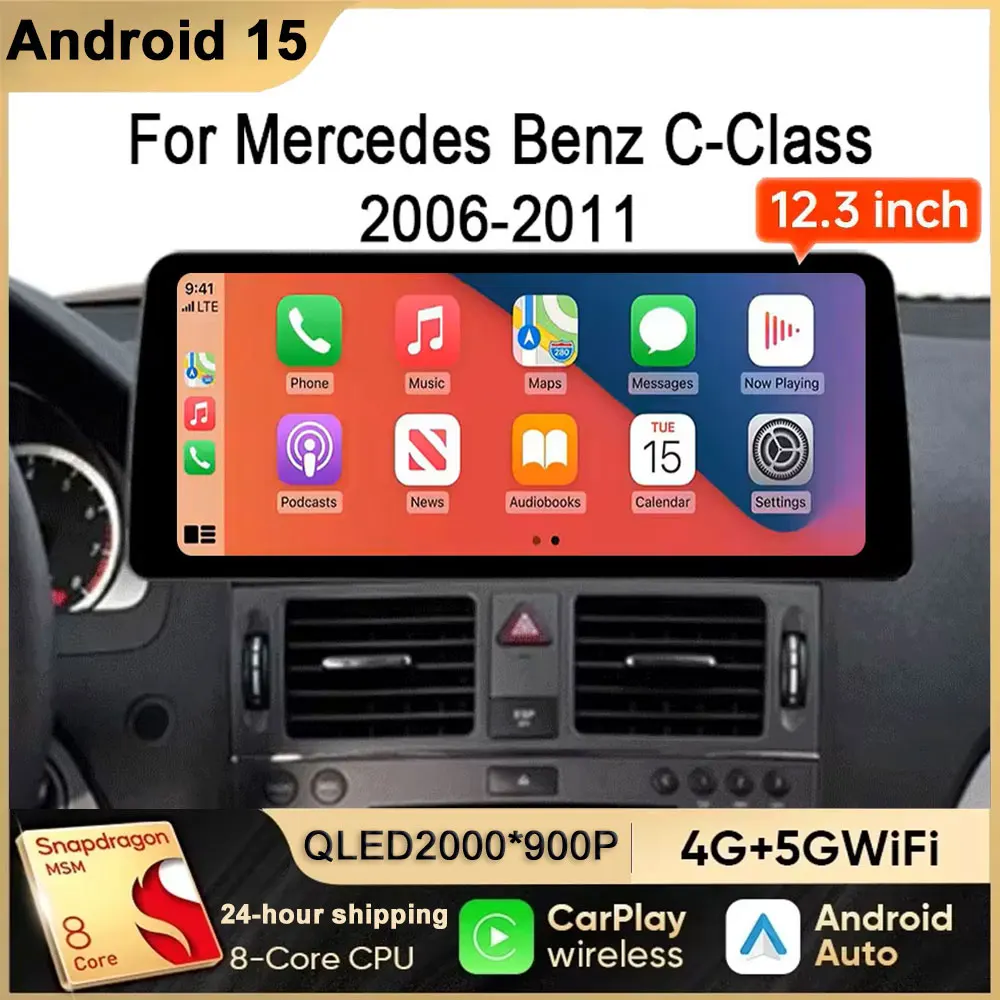 12,3-дюймовый автомобильный радиоприемник для Mercedes Benz W204 S204 C Class NTG4.0 CarPlay Android15, автоматический мультимедийный плеер, экран головной unit 360, 3D-камера
12,3-дюймовый автомобильный радиоприемник для Mercedes Benz W204 S204 C Class NTG4.0 CarPlay Android15, автоматический мультимедийный плеер, экран головной unit 360, 3D-камера