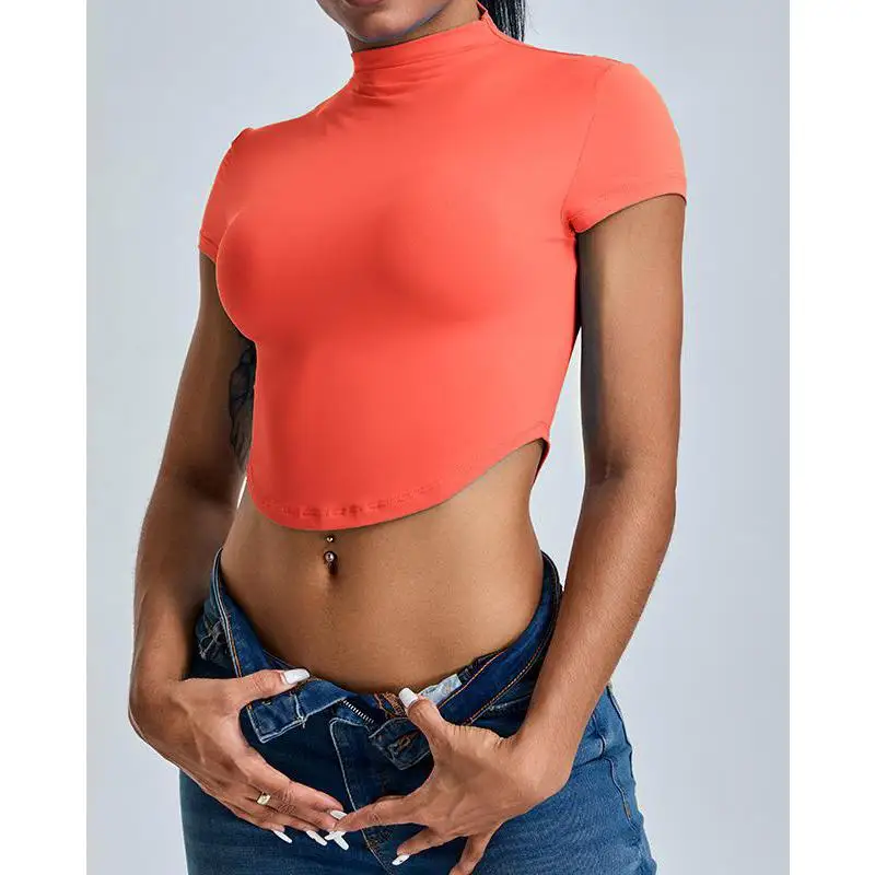 Yoga Short Sleeve Women Tight Short arc shape Crop Top Gym Yoga T-Shirt Running Fitness Top Sports Clothes Workout Push Up Tops
Yoga Short Sleeve Women Tight Short arc shape Crop Top Gym Yoga T-Shirt Running Fitness Top Sports Clothes Workout Push Up Tops