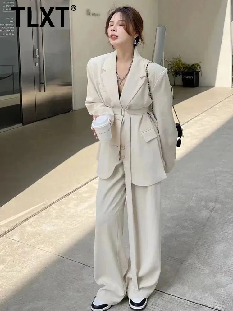 TLXT Fashion Designer Lace-up Waist Blazer Set Women 2024 Spring Autumn New Trendy Office Lady Blazer Trousers Two Piece Female
TLXT Fashion Designer Lace-up Waist Blazer Set Women 2024 Spring Autumn New Trendy Office Lady Blazer Trousers Two Piece Female