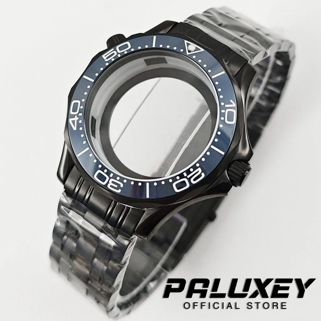PVD Black NH35 41mm Watch Case Ceramics Bezel with Bracelet for NH34 NH35 NH36 NH38 NH70 Movement Watch Mod Seamaster 300 Case
PVD Black NH35 41mm Watch Case Ceramics Bezel with Bracelet for NH34 NH35 NH36 NH38 NH70 Movement Watch Mod Seamaster 300 Case