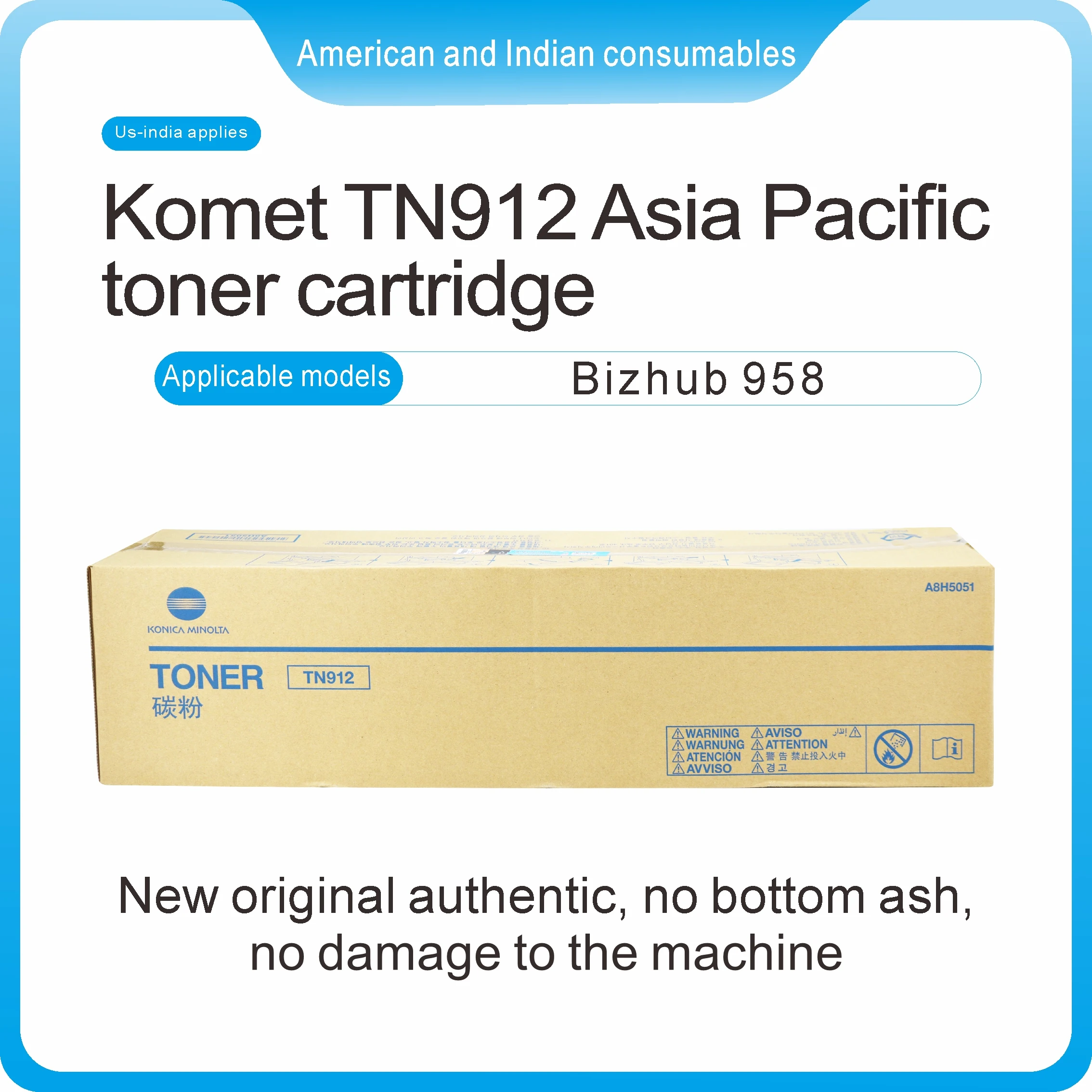 Оригинальный TN912 A8H5051 Konica Minolta Asia Version Bizhub 958, черный тонер, оригинальные картриджи с тонером
Оригинальный TN912 A8H5051 Konica Minolta Asia Version Bizhub 958, черный тонер, оригинальные картриджи с тонером