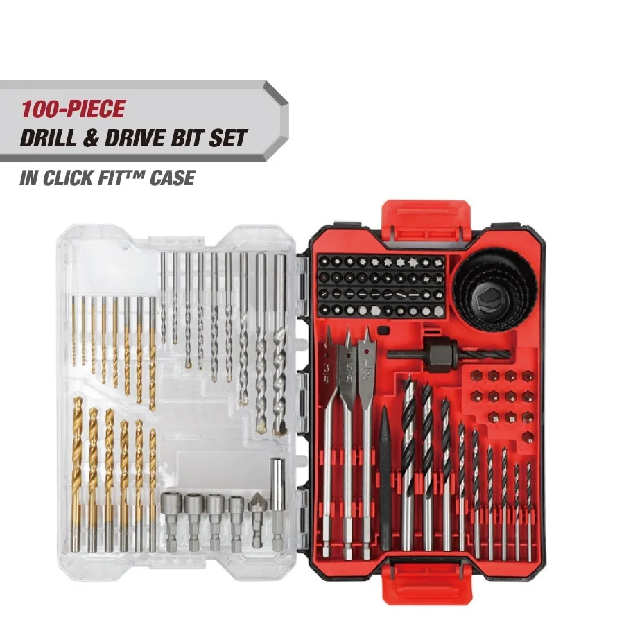 100-Piece Drill and Drive Tool Set in Click Fit™ Case
100-Piece Drill and Drive Tool Set in Click Fit™ Case