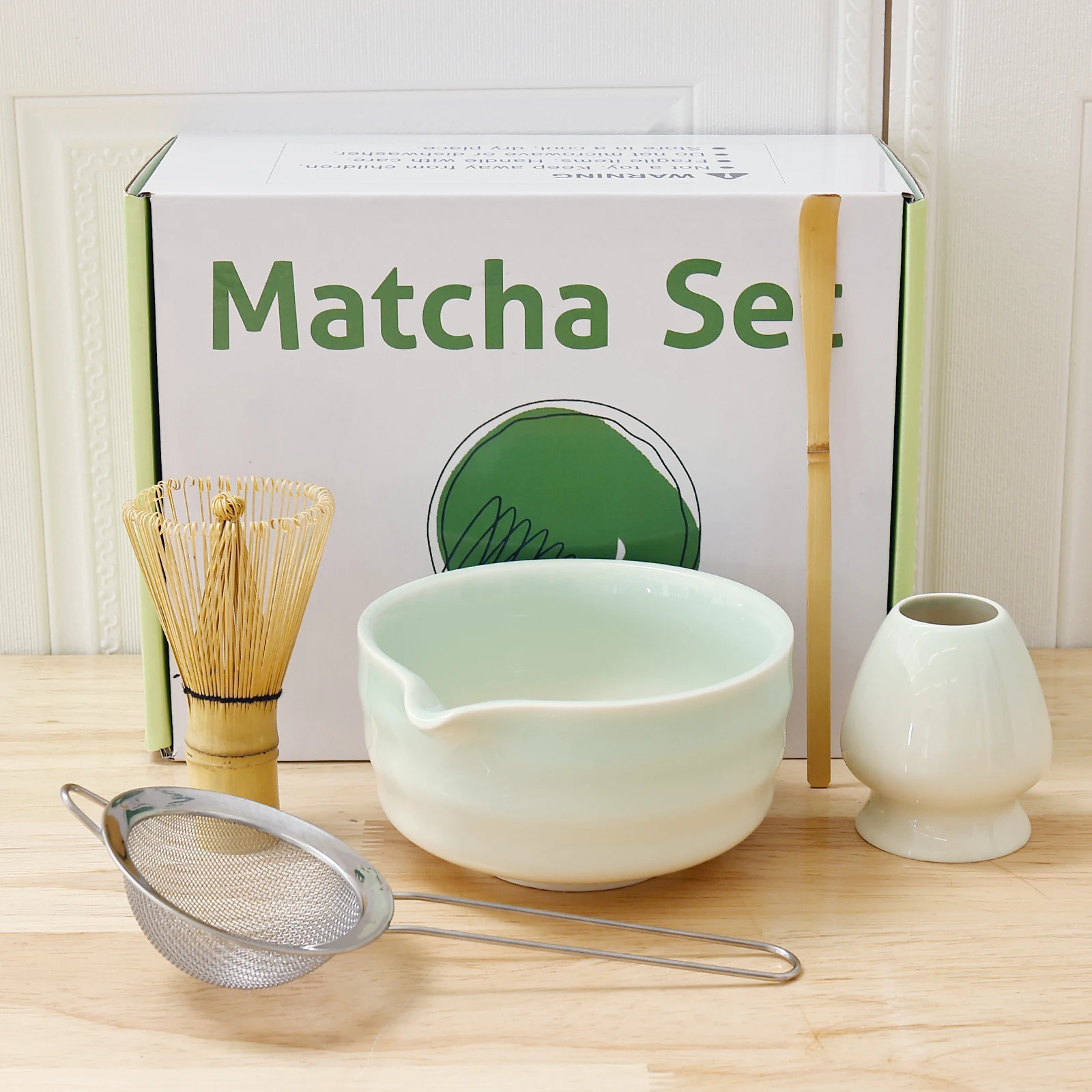 5Pcs Matcha Tea Making Tool Set Safe Matcha Whisk Set with Bowl Whisk Holder Scoop and Sifter for Tea Lovers Present
5Pcs Matcha Tea Making Tool Set Safe Matcha Whisk Set with Bowl Whisk Holder Scoop and Sifter for Tea Lovers Present