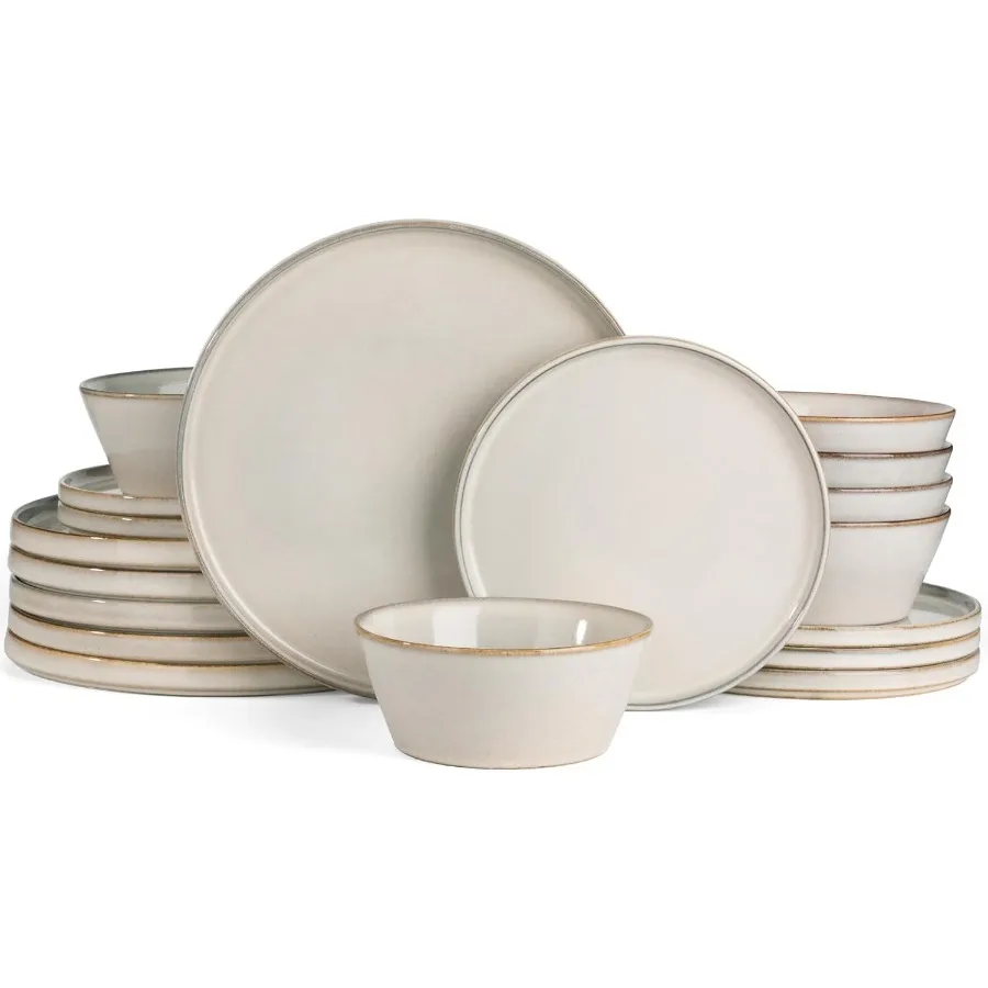 Annecy Dinner Plates and Bowls Sets Stoneware Dinnerware Sets Dishes Set for 6 18 Pieces Handmade Dishware Set Microwave and Di
Annecy Dinner Plates and Bowls Sets Stoneware Dinnerware Sets Dishes Set for 6 18 Pieces Handmade Dishware Set Microwave and Di