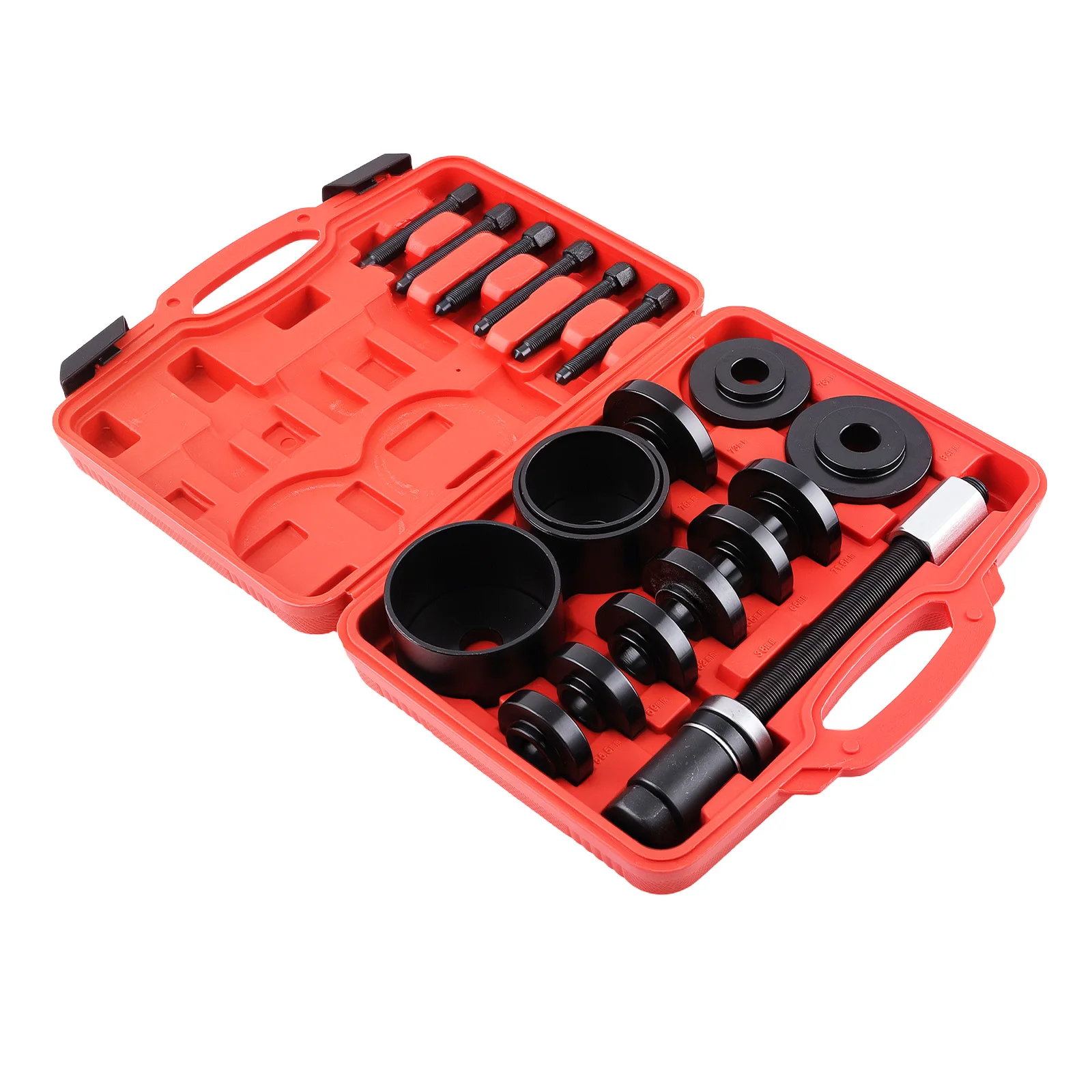 19 Piece Wheel Hub Bearing Service Tool Set Front Drive Kit with Storage Case
19 Piece Wheel Hub Bearing Service Tool Set Front Drive Kit with Storage Case