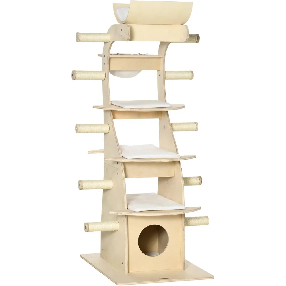 Very PawHut 63" Cat Tree Kitty Activity Center Wooden Cat Climbing Toy With Cat Condo Sisal Scratching Post Cushions Multiple Pe
Very PawHut 63" Cat Tree Kitty Activity Center Wooden Cat Climbing Toy With Cat Condo Sisal Scratching Post Cushions Multiple Pe