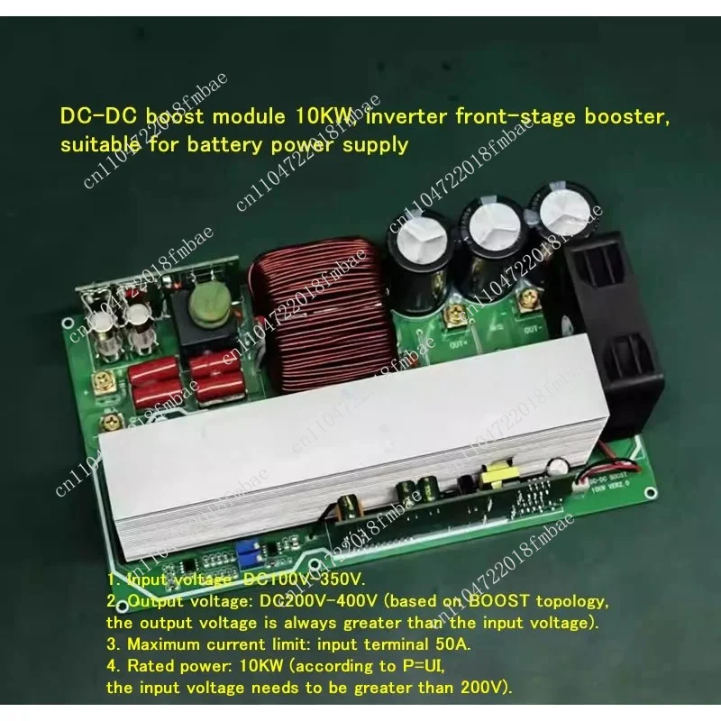 DC-DC Boost Module 10KW, Inverter Front-stage Booster, 100V-350V To 200V-400V, Suitable for Battery Power Supply
DC-DC Boost Module 10KW, Inverter Front-stage Booster, 100V-350V To 200V-400V, Suitable for Battery Power Supply