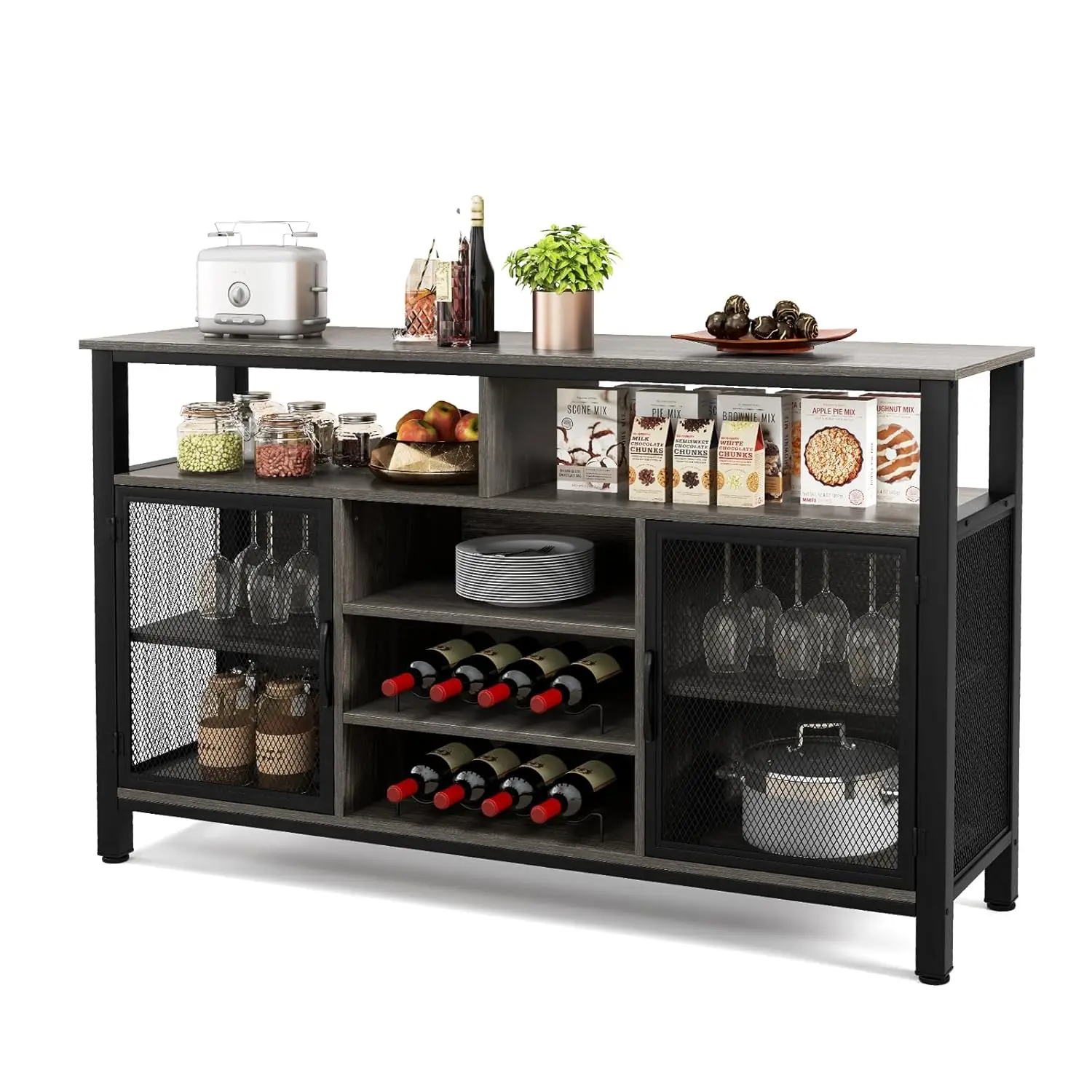Wine Bar Cabinet, Kitchen Buffet Sideboard with 8-Bottle Wine Racks & Glass Holders, Coffee Bar Cabinet with, Customized
Wine Bar Cabinet, Kitchen Buffet Sideboard with 8-Bottle Wine Racks & Glass Holders, Coffee Bar Cabinet with, Customized