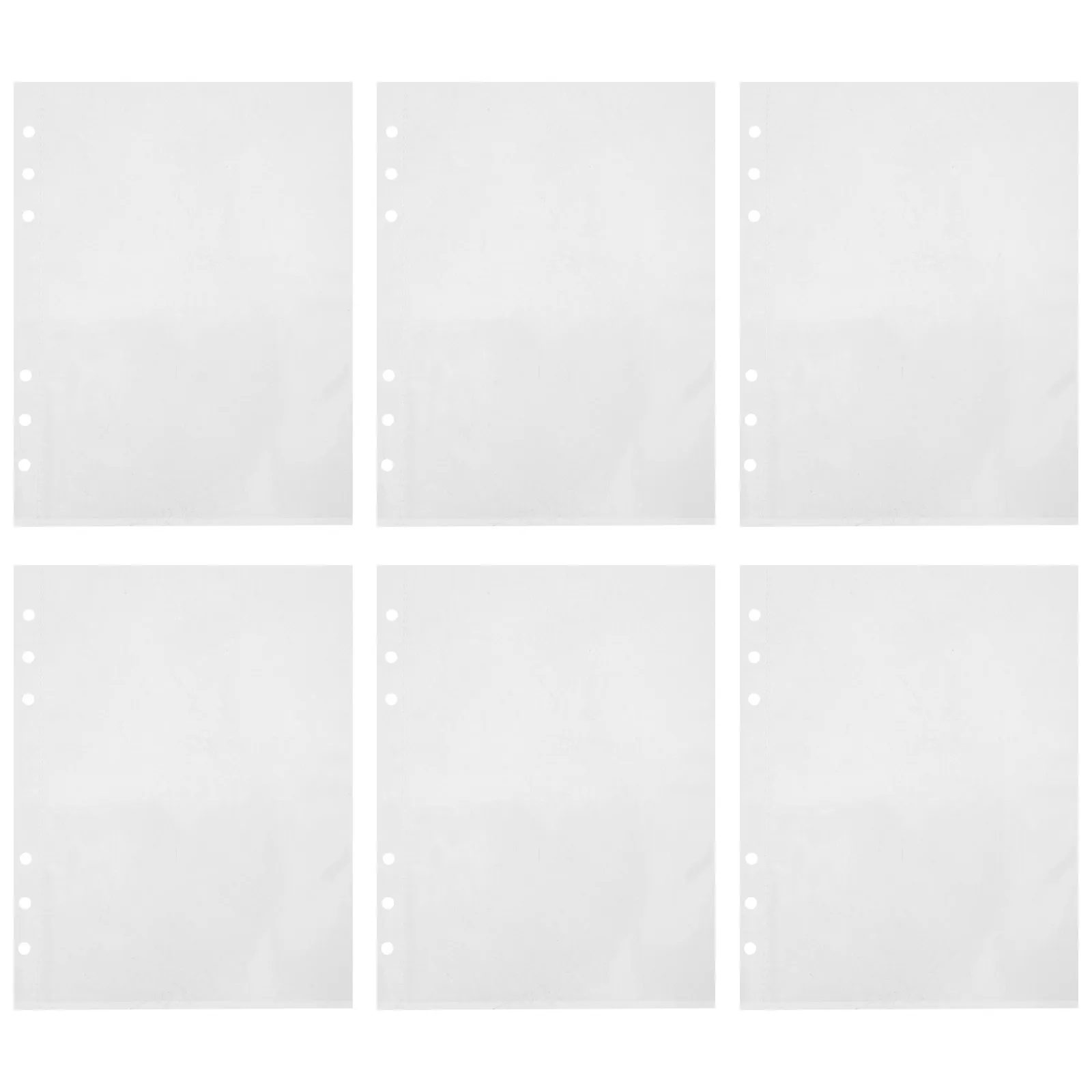 50Pcs A5 Clear Binder Sleeves 6 Hole Plastic Pocket Inserts for Photo Album Organizing Recipe Cards and Document Storage Loose
50Pcs A5 Clear Binder Sleeves 6 Hole Plastic Pocket Inserts for Photo Album Organizing Recipe Cards and Document Storage Loose