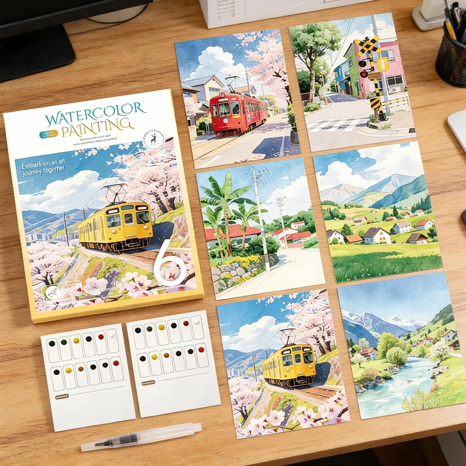 Travel Watercolor Set 12 Colors Beginner Portable Workbook With Pen Watercolor Painting Pen For Home Studio School College
Travel Watercolor Set 12 Colors Beginner Portable Workbook With Pen Watercolor Painting Pen For Home Studio School College