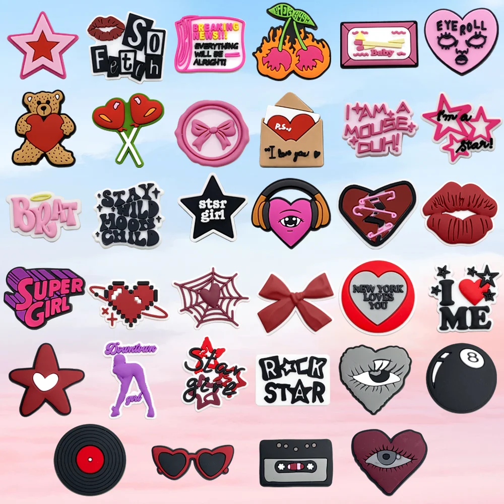 New 16-34Pcs PVC Pink Heart Shoe Charms Cute Shoe Decorations Pins for Women Girls Sandal Buckles Accessories Gift
New 16-34Pcs PVC Pink Heart Shoe Charms Cute Shoe Decorations Pins for Women Girls Sandal Buckles Accessories Gift