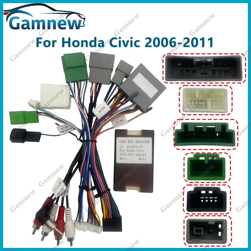 Car 16pin Wiring Harness Adapter Canbus Box Decoder Android Radio Power Cable For Honda Civic 2006-2011
Car 16pin Wiring Harness Adapter Canbus Box Decoder Android Radio Power Cable For Honda Civic 2006-2011