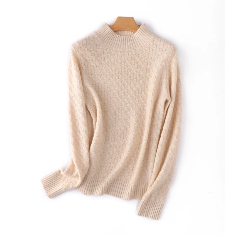 Women’s Thick Cashmere Pullover Basic Mock Neck Sweater Autumn Winter Long Sleeve 100% Cashmere Knitwear Simple Clothing Tops
Women’s Thick Cashmere Pullover Basic Mock Neck Sweater Autumn Winter Long Sleeve 100% Cashmere Knitwear Simple Clothing Tops