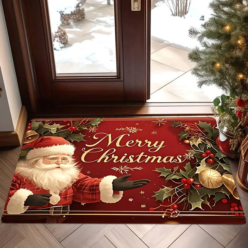 A Christmas-themed doormat with Santa Claus designHome Decor Bedroom Living Room Entryway Floor Mat Kitchen Bathroom Carpet
A Christmas-themed doormat with Santa Claus designHome Decor Bedroom Living Room Entryway Floor Mat Kitchen Bathroom Carpet