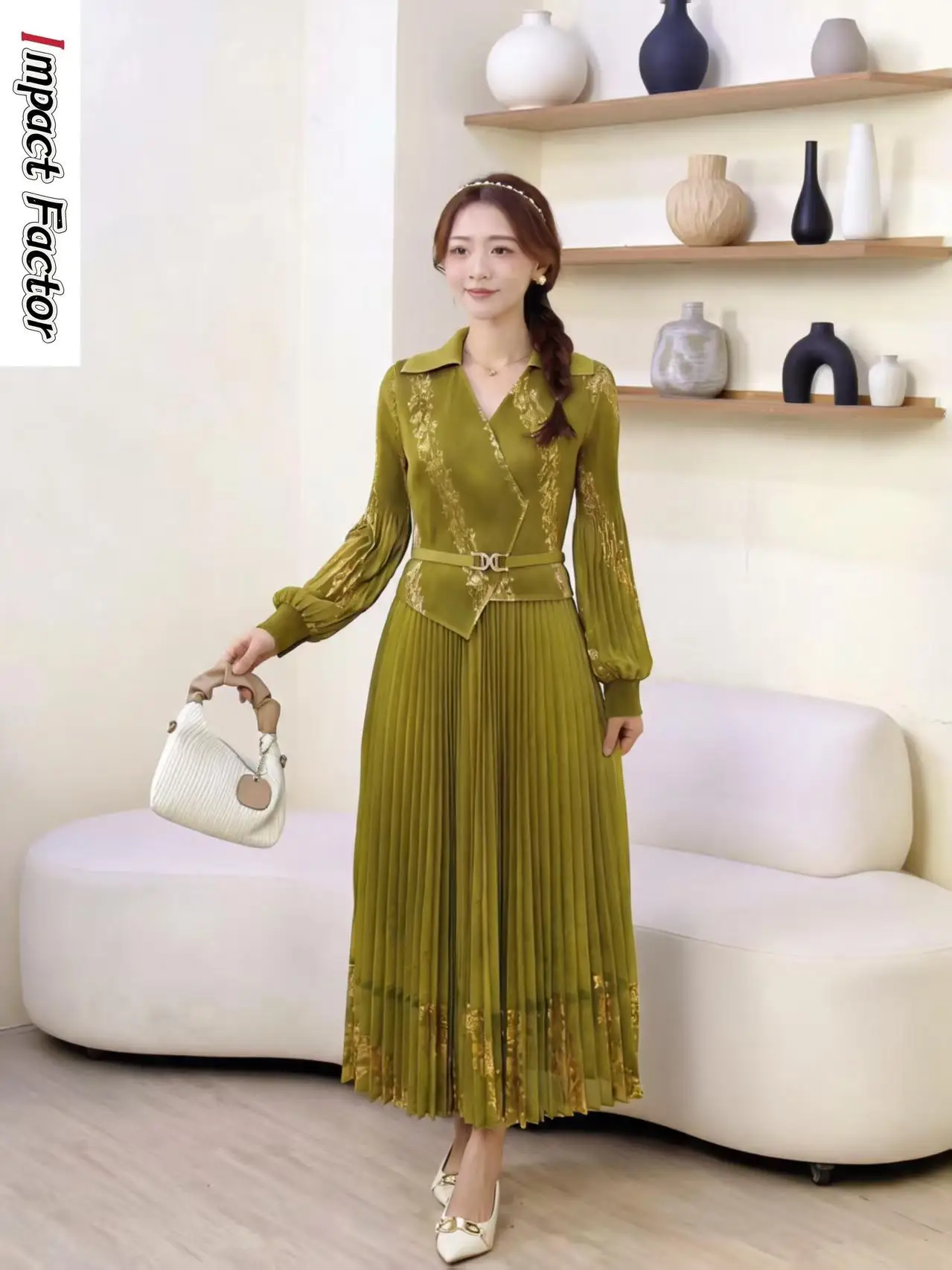 Miyake 2026 Summer New Suit Collar Pleated Dress, High Waist Temperament Pleated Fake Two-piece Long Dress
Miyake 2026 Summer New Suit Collar Pleated Dress, High Waist Temperament Pleated Fake Two-piece Long Dress