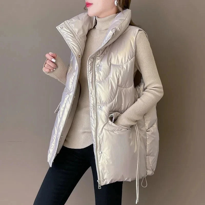 Women Stand Collar 2023New Short Bright Color Cotton Padded Jacket Sleeveless Female Winter Waistcoat Coat Vest Chic Puffer Vest
Women Stand Collar 2023New Short Bright Color Cotton Padded Jacket Sleeveless Female Winter Waistcoat Coat Vest Chic Puffer Vest