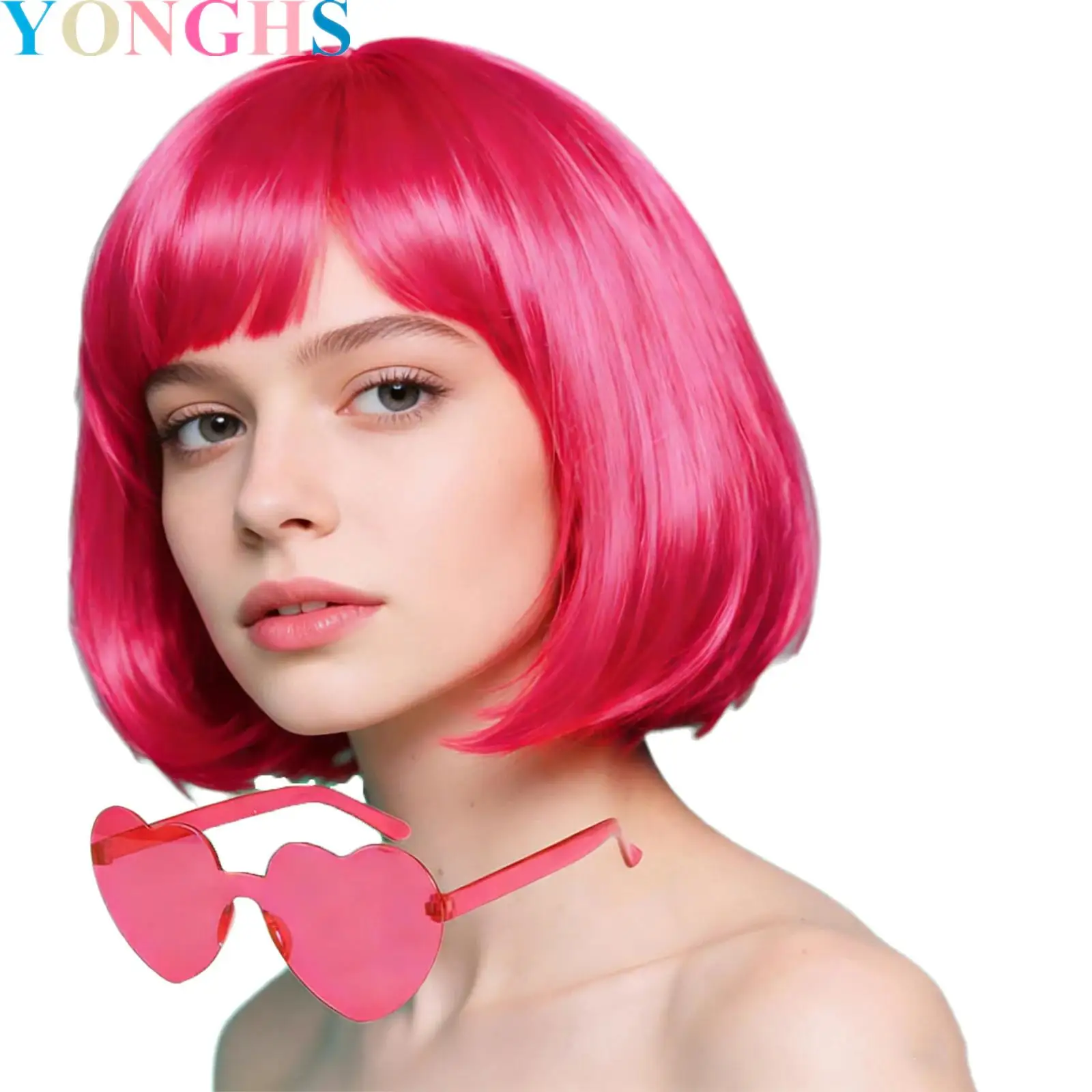 3Pcs Synthetic Fiber Cosplay Short Wig with Heart Sunglasses And Hairnet for Halloween Bachelor Party Decorations
3Pcs Synthetic Fiber Cosplay Short Wig with Heart Sunglasses And Hairnet for Halloween Bachelor Party Decorations