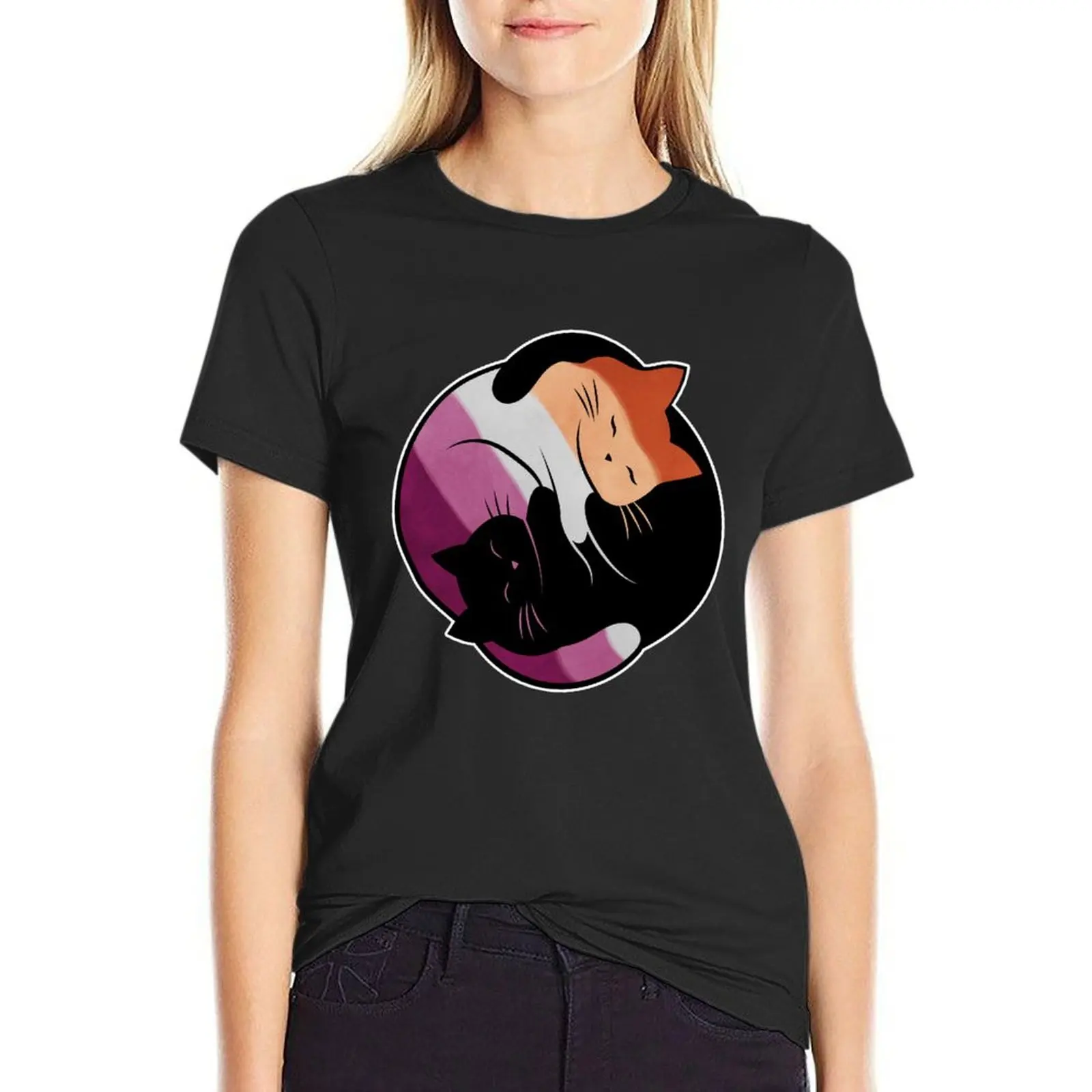 Lesbian Yin Yang Cat T-Shirt anime summer clothes blacks workout t shirts for Women
Lesbian Yin Yang Cat T-Shirt anime summer clothes blacks workout t shirts for Women