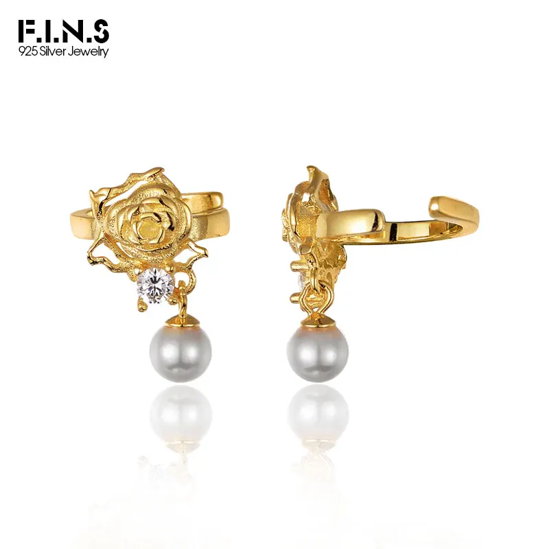 F.I.N.S One Piece 925 Sterling Silver Rose Flower Clip Earrings Pearl Pendant Catilage Earcuff Fine Jewelry Prevent Allergy
F.I.N.S One Piece 925 Sterling Silver Rose Flower Clip Earrings Pearl Pendant Catilage Earcuff Fine Jewelry Prevent Allergy