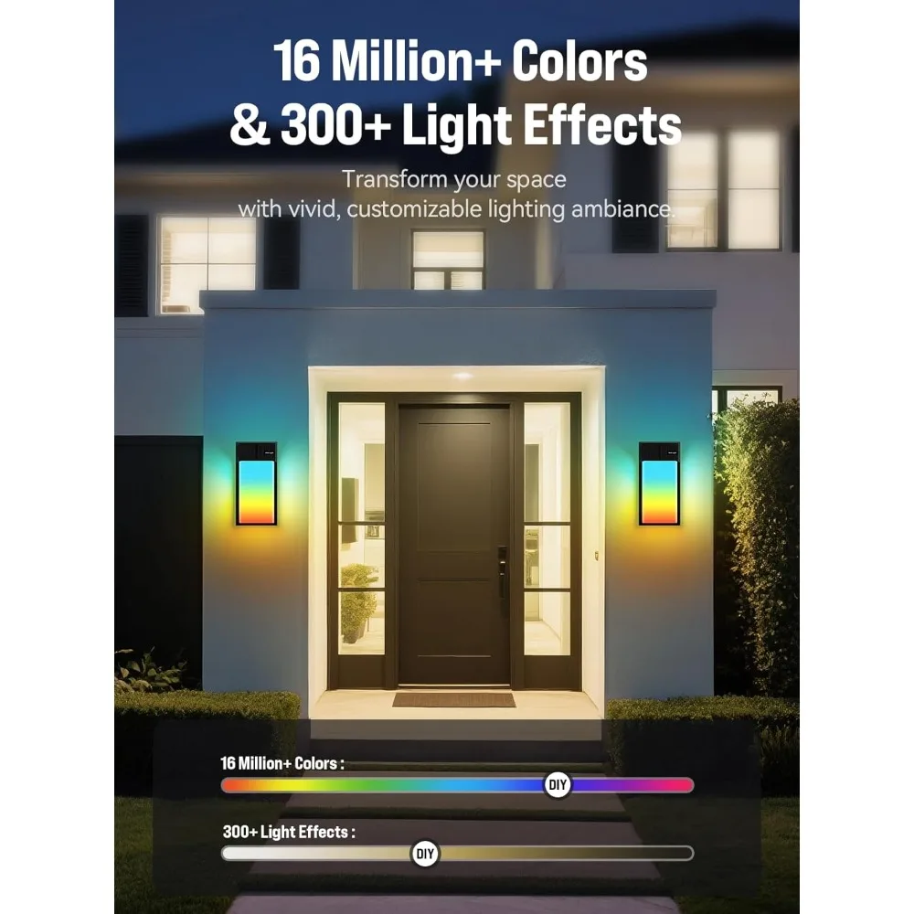 Smart Outdoor Wall Light RGBWW LED Porch Lamp 30 Scene Modes 1500LM IP65 Waterproof Color Changing Garden Patio Christmas
Smart Outdoor Wall Light RGBWW LED Porch Lamp 30 Scene Modes 1500LM IP65 Waterproof Color Changing Garden Patio Christmas
