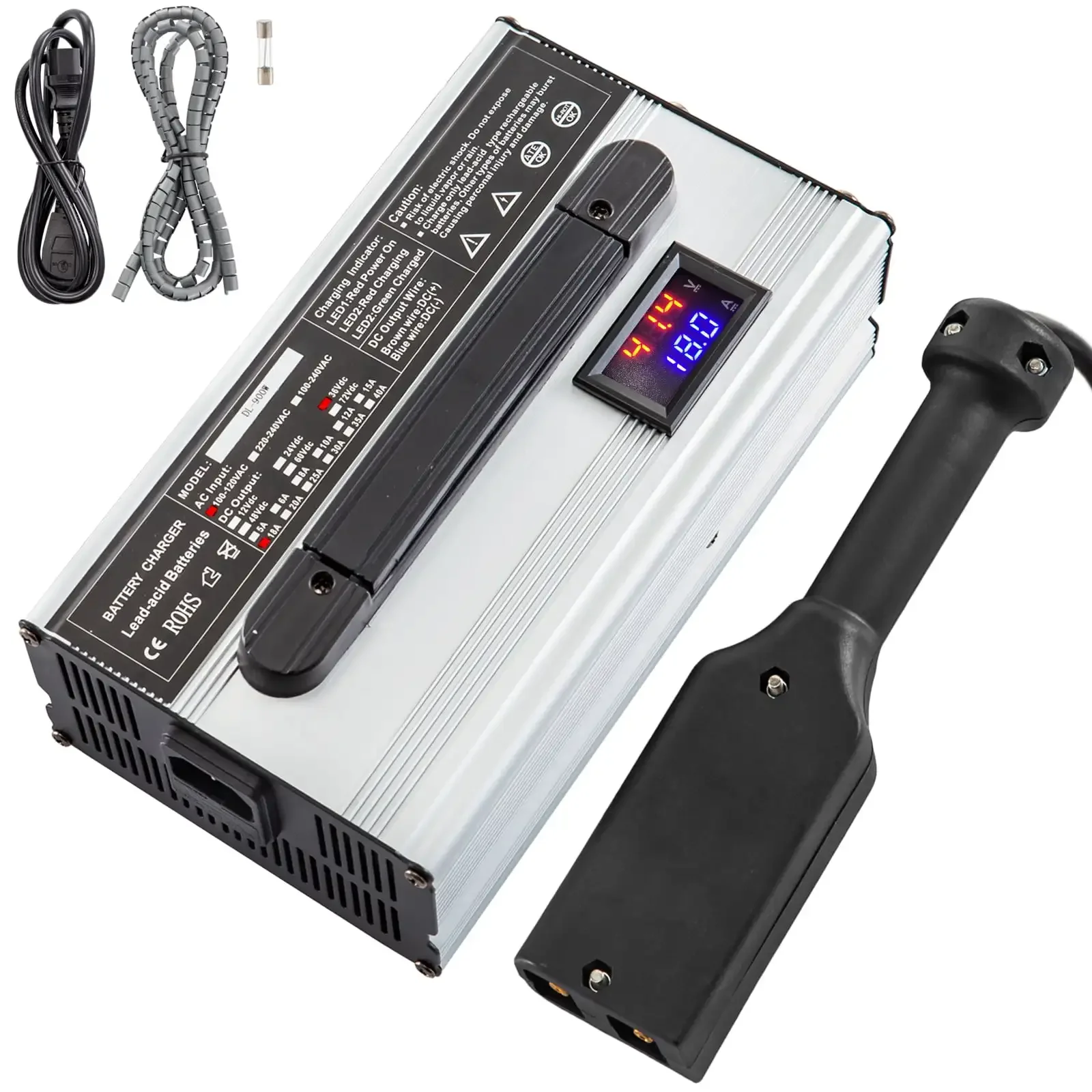 36V 18A Golf Cart Battery Charger Powerwise Plug with LED Indicator Lights 110V Club Car Charger
36V 18A Golf Cart Battery Charger Powerwise Plug with LED Indicator Lights 110V Club Car Charger