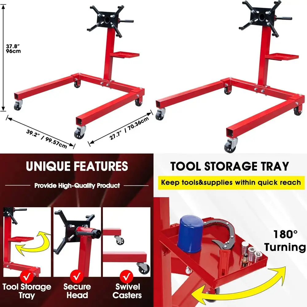 T25671 Стальная вращающаяся подставка для двигателя Torin с вращающейся на 360 градусов головкой и лотком для хранения инструментов: 5/8 тонны (150 фунтов), красный
T25671 Стальная вращающаяся подставка для двигателя Torin с вращающейся на 360 градусов головкой и лотком для хранения инструментов: 5/8 тонны (150 фунтов), красный