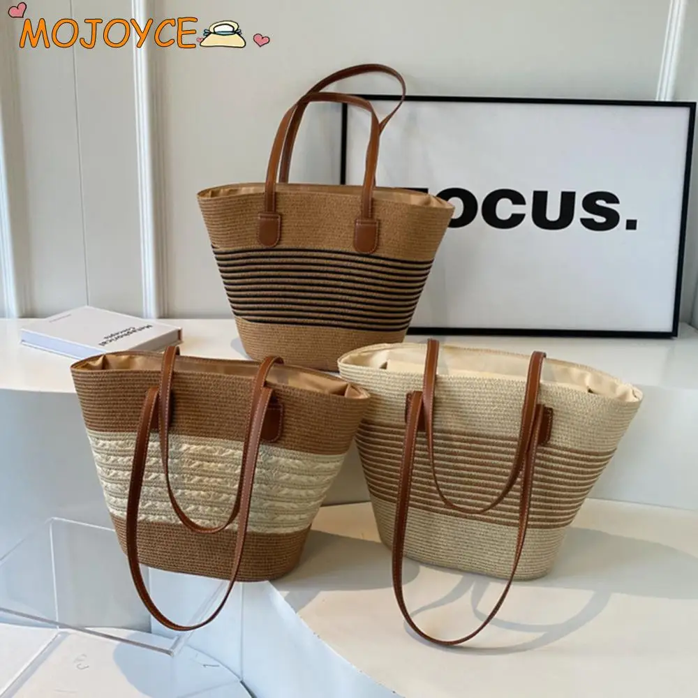 Large Capacity Straw Woven Bag Summer Stripe Weaving Tote Bag with Zipper Women Versatile Commuting Bag Boho Hand-Woven Handbags
Large Capacity Straw Woven Bag Summer Stripe Weaving Tote Bag with Zipper Women Versatile Commuting Bag Boho Hand-Woven Handbags