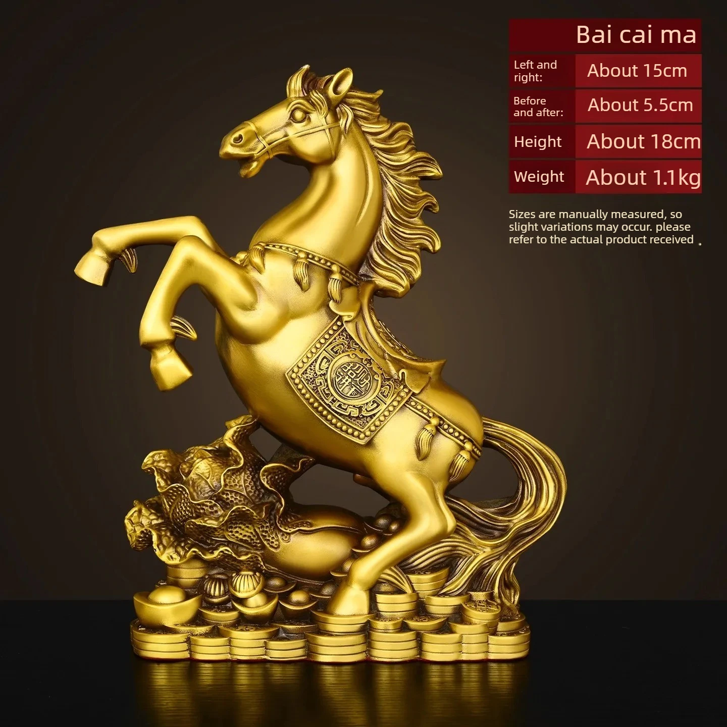 1PC Brass Zodiac Horse Statue with Gold Coins - "Galloping with Wealth" Fortune Horse Figurine, Chinese Zodiac Decor &Auspicious
1PC Brass Zodiac Horse Statue with Gold Coins - "Galloping with Wealth" Fortune Horse Figurine, Chinese Zodiac Decor &Auspicious