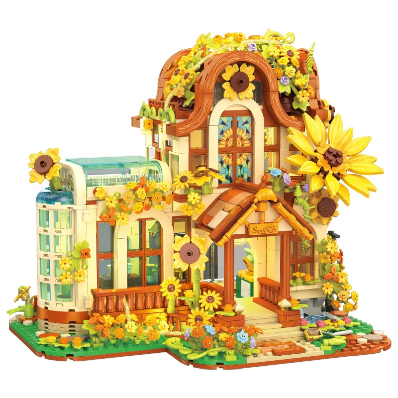 Creative City Street View Flower Shop Building Block Streetscape Florist Brick Sunflower House Construction Toy With Light
Creative City Street View Flower Shop Building Block Streetscape Florist Brick Sunflower House Construction Toy With Light