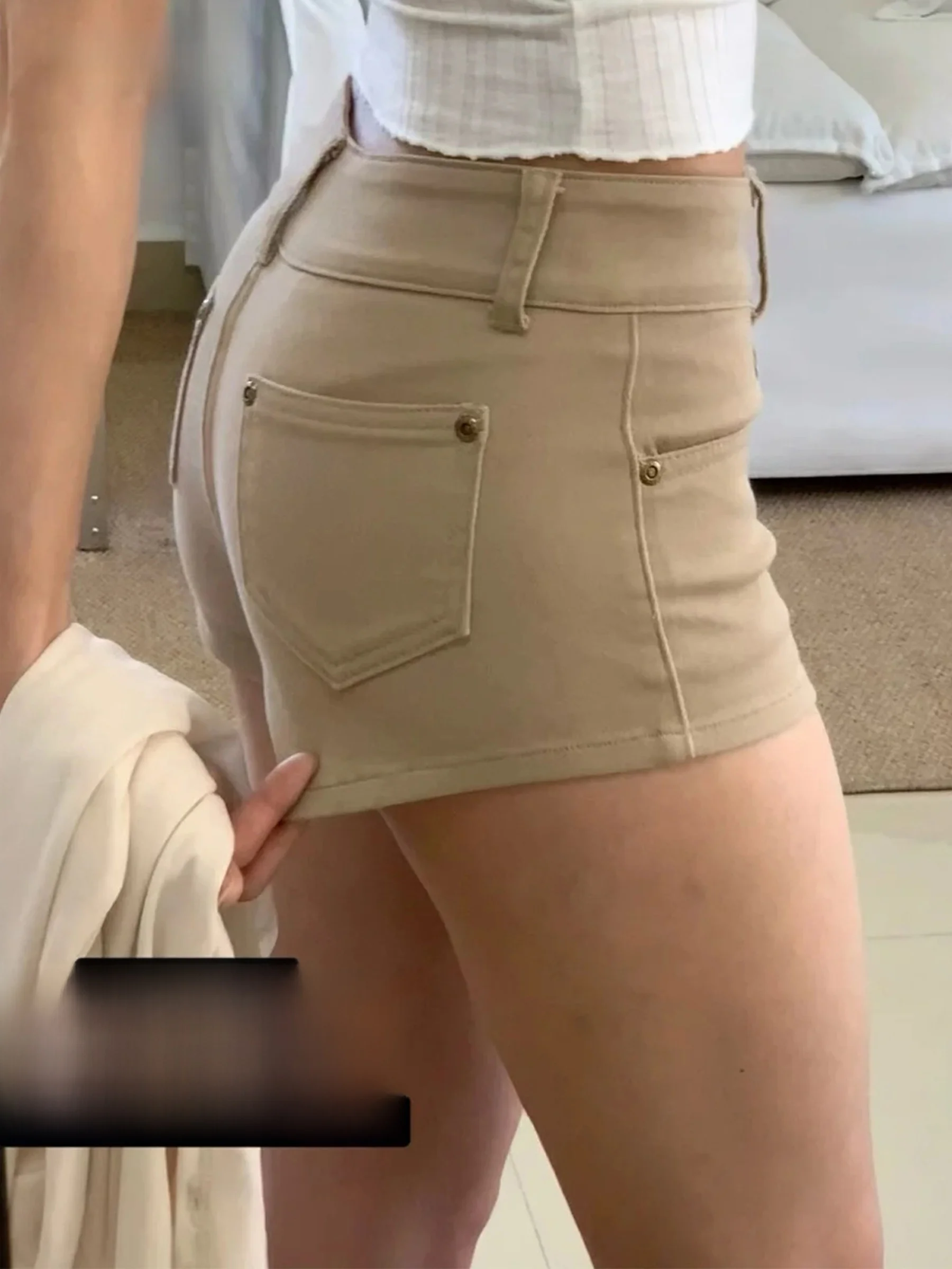 Khaki American Design Short Jeans Shorts Women's Low Waist Slimming Sexy Butt Ultra Shorts Summer Casual High Waist Pocket
Khaki American Design Short Jeans Shorts Women's Low Waist Slimming Sexy Butt Ultra Shorts Summer Casual High Waist Pocket