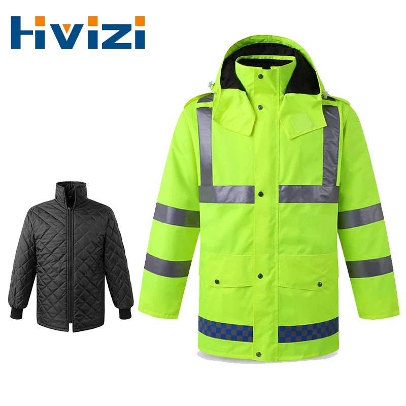 Hi Vis Safety Jacket Reflective for Men with Removable Liner Waterproof Oxford Zipper Work Jacket Hooded
Hi Vis Safety Jacket Reflective for Men with Removable Liner Waterproof Oxford Zipper Work Jacket Hooded