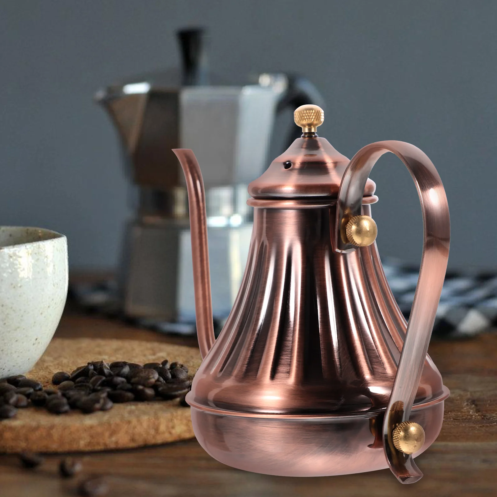 Long Mouth Pot 420ml Copper Coffee Kettle Stainless Brew Tea Container Kitchen Companion Anti-Scald Handle Suitable
Long Mouth Pot 420ml Copper Coffee Kettle Stainless Brew Tea Container Kitchen Companion Anti-Scald Handle Suitable