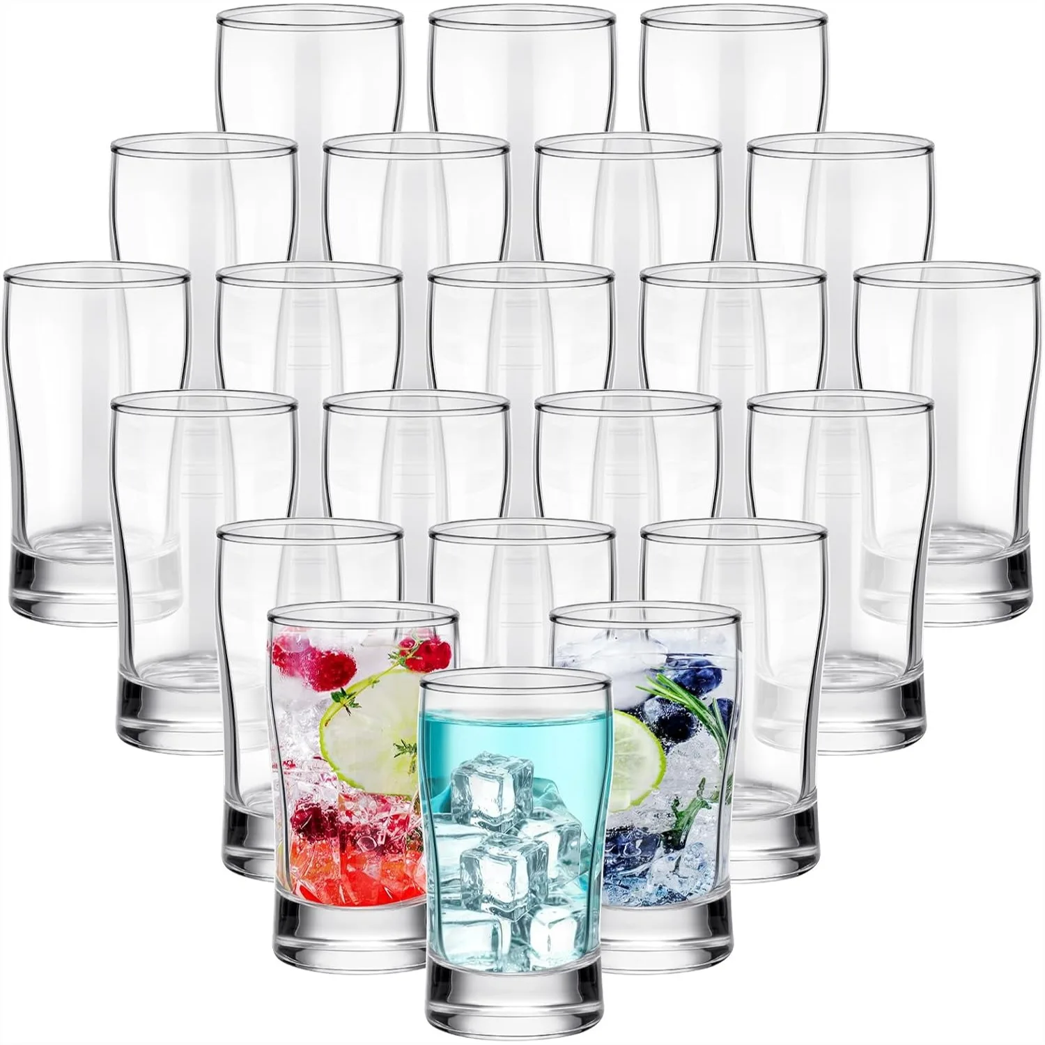 24 Pcs 5 oz Heavy Base Glass Tumblers for Juice Beer Milk and Iced Tea with Stackable Design
24 Pcs 5 oz Heavy Base Glass Tumblers for Juice Beer Milk and Iced Tea with Stackable Design