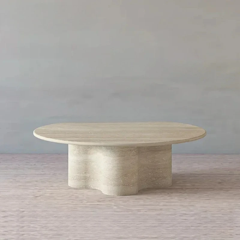 FNatural travertine coffee table designer wabi-sabi round household coffee table
FNatural travertine coffee table designer wabi-sabi round household coffee table