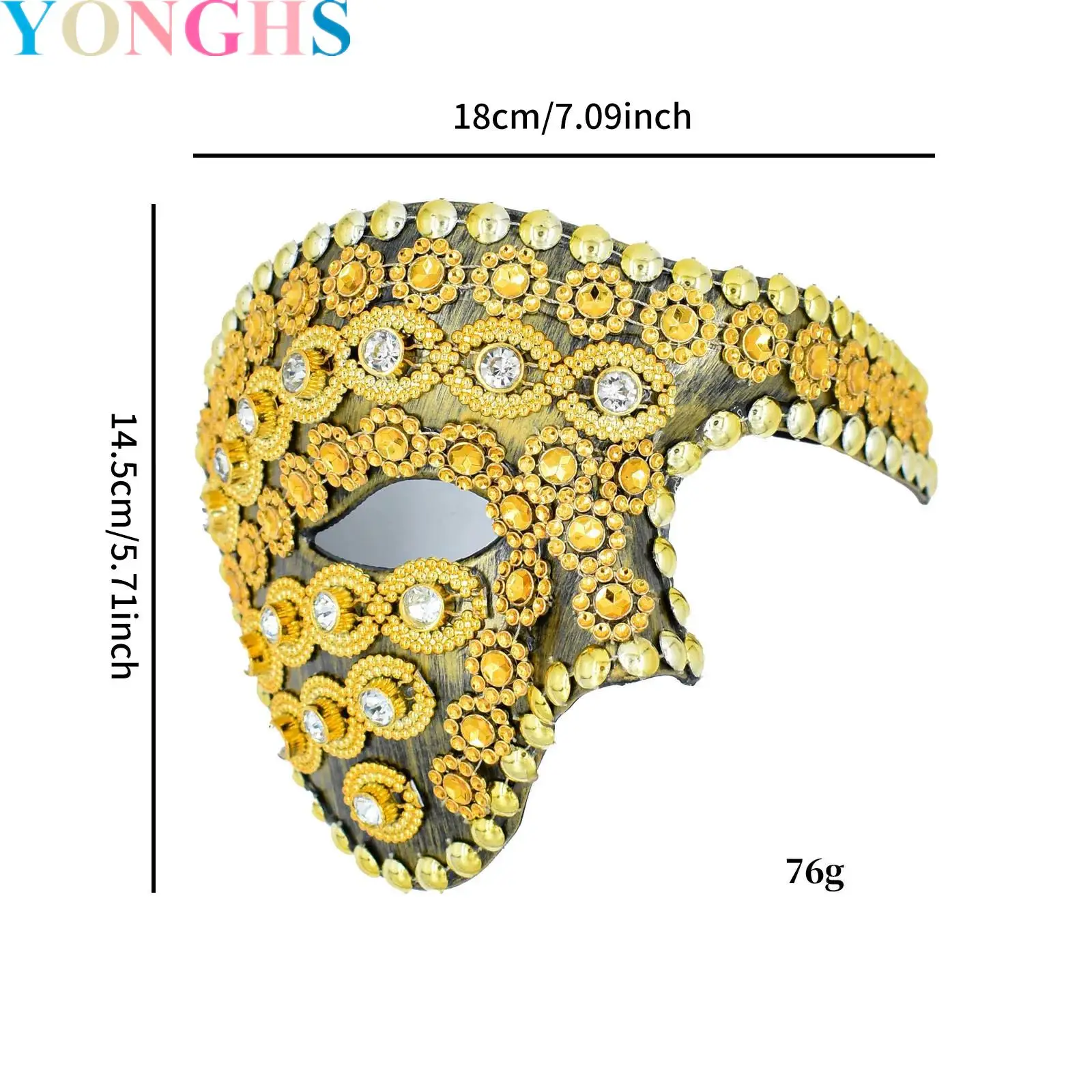 Men Women Vintage One-eyed Half-face Rhinestones Mask Or Venetian Mask Opera Mask for Costume Party Mardi Gras Ball
Men Women Vintage One-eyed Half-face Rhinestones Mask Or Venetian Mask Opera Mask for Costume Party Mardi Gras Ball