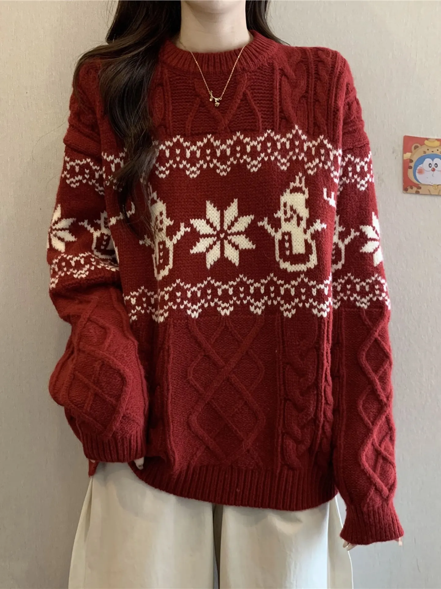 Women's Thiened Long Sve Sweater Casual Loose Knitted Woolen Top Lazy Sle plus Size Winter Faion Casual Wear
Women's Thiened Long Sve Sweater Casual Loose Knitted Woolen Top Lazy Sle plus Size Winter Faion Casual Wear