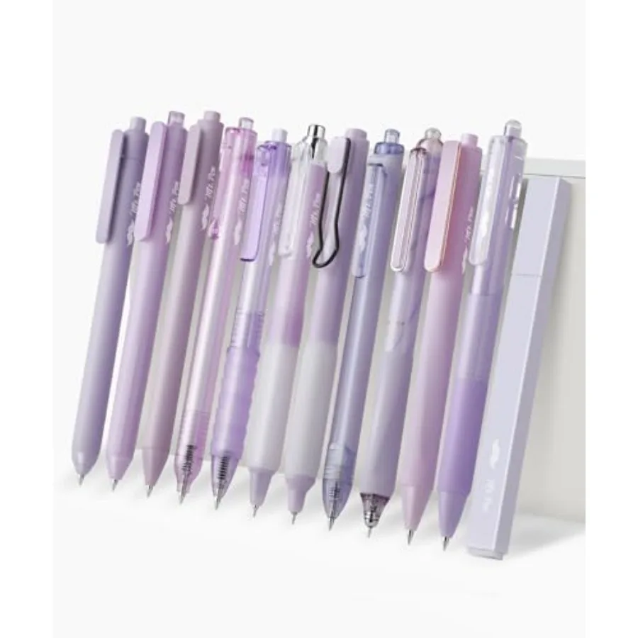 Purple Gel Pens Set, 12 Pack, Black Ink Cute Writing Pens with 1 Aesthetic Highlighter, 0.5 mm, Smooth Gel Pens for Journaling,
Purple Gel Pens Set, 12 Pack, Black Ink Cute Writing Pens with 1 Aesthetic Highlighter, 0.5 mm, Smooth Gel Pens for Journaling,