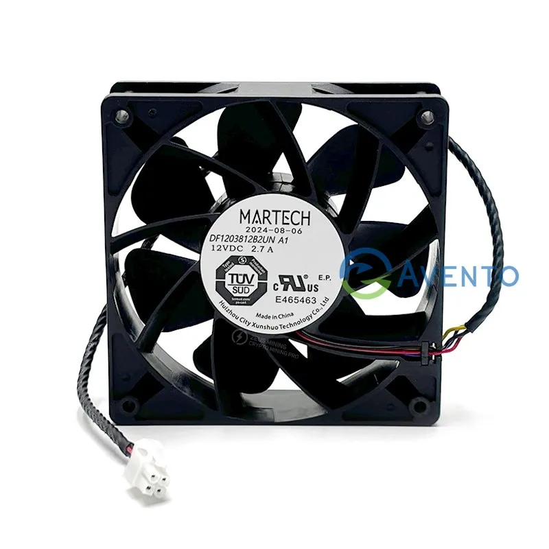 Original MARTECH 12V 2.7A 6000RPM cooling fan for S21 L7 S19 DF1203812B2UN 6000RPM fan helps Antminer L9, S21, T21, L7,S19.S19XP
Original MARTECH 12V 2.7A 6000RPM cooling fan for S21 L7 S19 DF1203812B2UN 6000RPM fan helps Antminer L9, S21, T21, L7,S19.S19XP