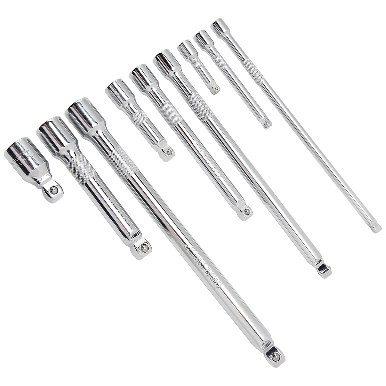 9 Piece Wobble Extension Bar Set 1/4in 3/8in 1/2in Drives Extension Bar Set with Storage Tray
9 Piece Wobble Extension Bar Set 1/4in 3/8in 1/2in Drives Extension Bar Set with Storage Tray