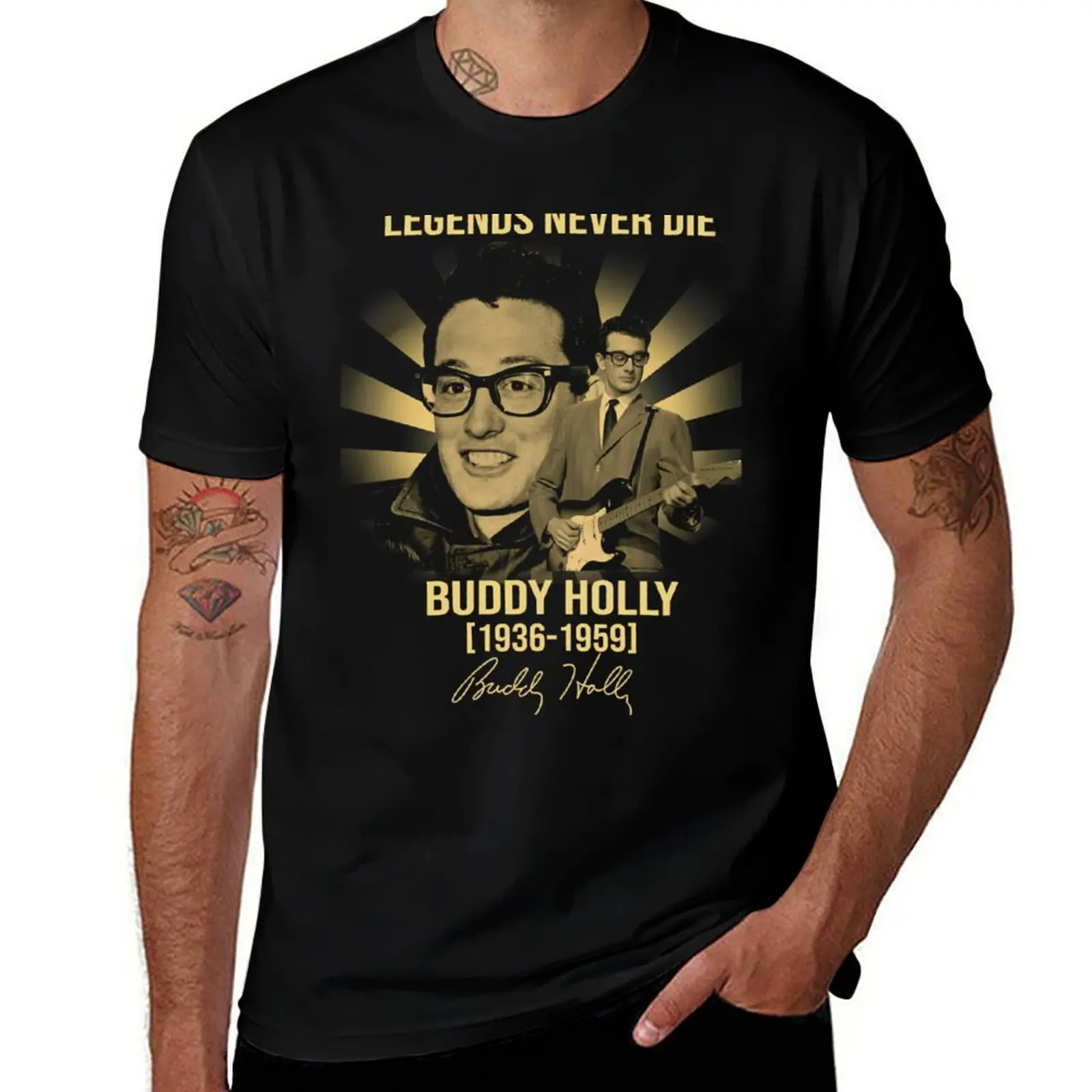 Buddy Holly Rave On T-Shirt summer 2025 Clothing summer top vintage t shirts plain black t shirts men
Buddy Holly Rave On T-Shirt summer 2025 Clothing summer top vintage t shirts plain black t shirts men