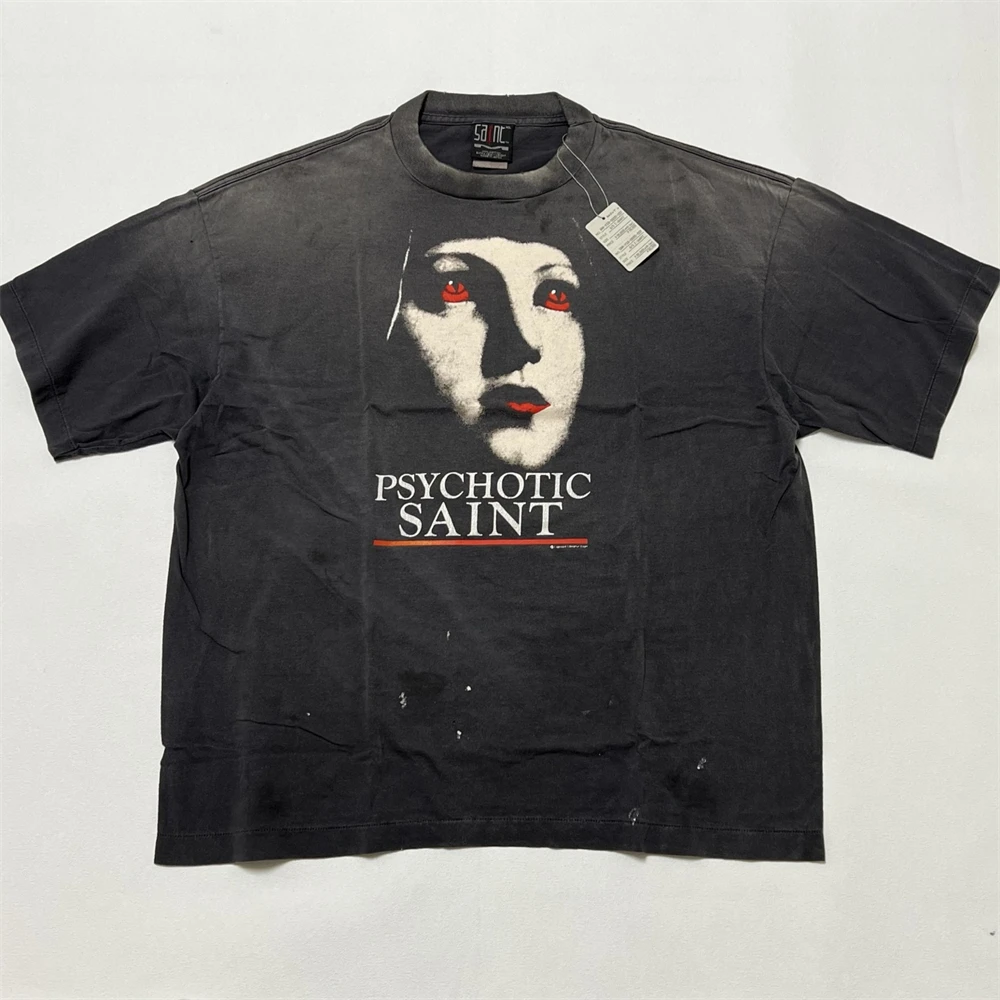Washed Red Eye Print Saint Vintage Short Sleeves T Shirt Men Women Heavy Fabric Unisex Tee Tops T-Shirt
Washed Red Eye Print Saint Vintage Short Sleeves T Shirt Men Women Heavy Fabric Unisex Tee Tops T-Shirt
