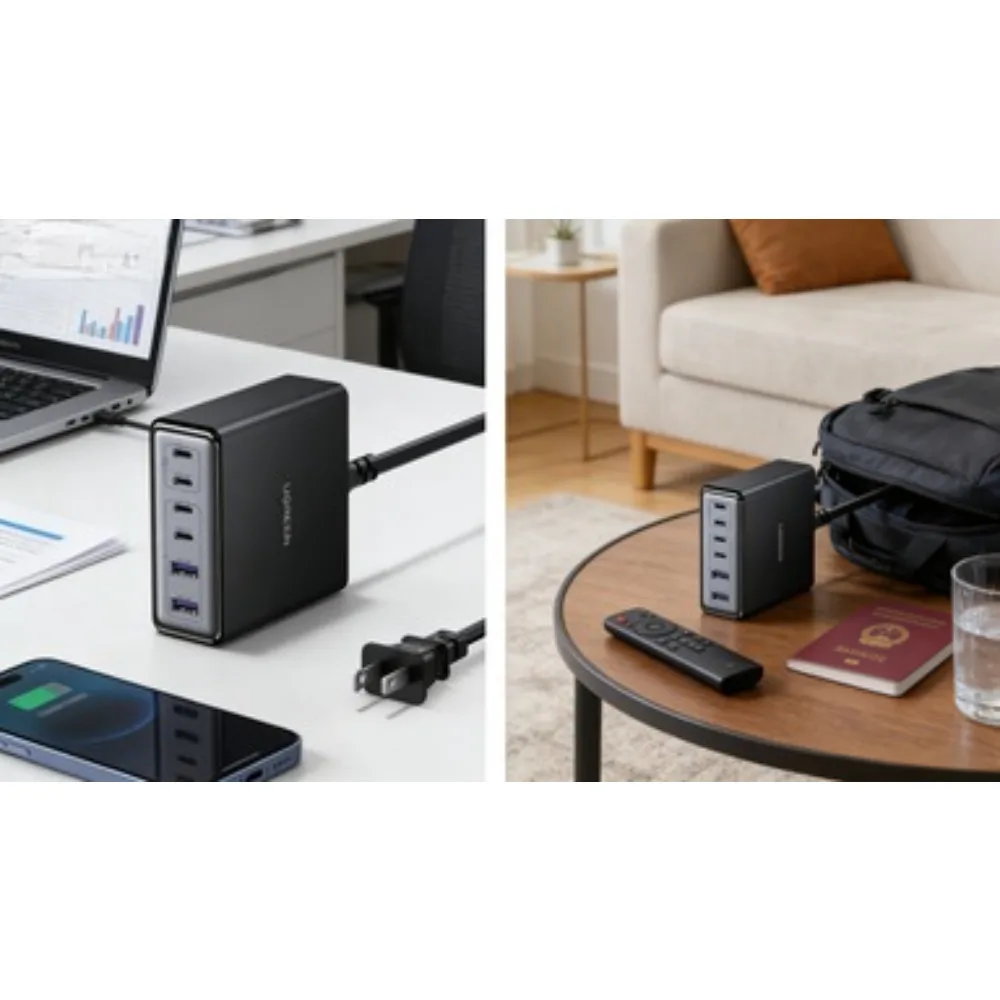 6-портовое настольное зарядное устройство GaN мощностью 100 Вт с 4 портами USB-C и 2 портами USB-A для MacBook, Dell XPS, iPad, iPhone, Galaxy S Series, Pixel
6-портовое настольное зарядное устройство GaN мощностью 100 Вт с 4 портами USB-C и 2 портами USB-A для MacBook, Dell XPS, iPad, iPhone, Galaxy S Series, Pixel