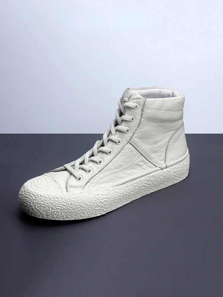 Spring and Autumn New Men's Casual Shoes Genuine Leather Thick Sole White High Bond Board Shoes
Spring and Autumn New Men's Casual Shoes Genuine Leather Thick Sole White High Bond Board Shoes
